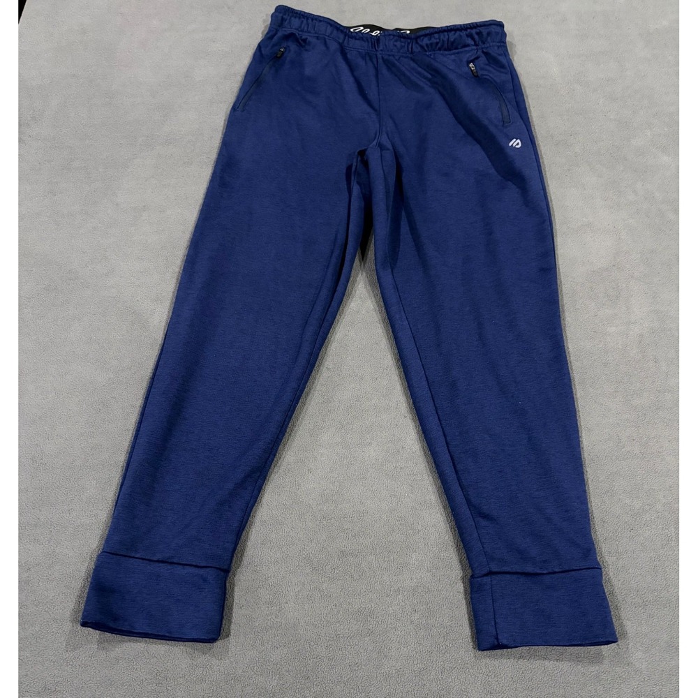 Eddie Bauer Sweatpants Mens Medium Navy Blue Fleece Lined Stretch Tapered Leg
